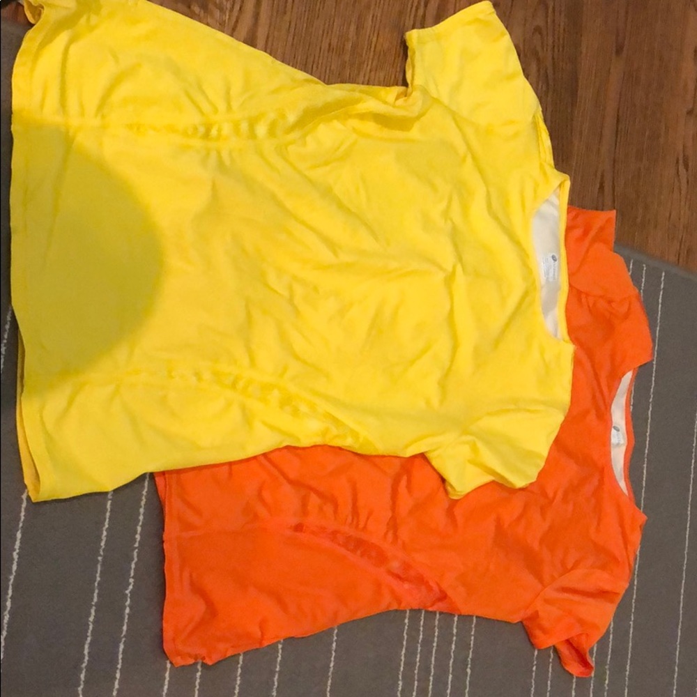 Yellow and orange athletic shirt